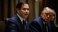 epa11985978 US Secretary of State Marco Rubio speaks during a meeting with US President Donald Trump and members of his Cabinet in the White House Cabinet Room in Washington, DC, USA, 24 March 2025. EPA/Samuel Corum/ POOL