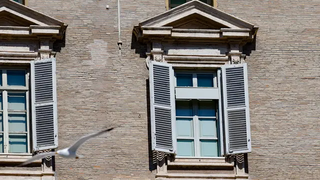 Apostolic place where Pope Francis usually delivers the Angelus noon prayer from his studio's window, St. Peter's Square, Vatican, 30 March 2025. ANSA/FABIO FRUSTACI