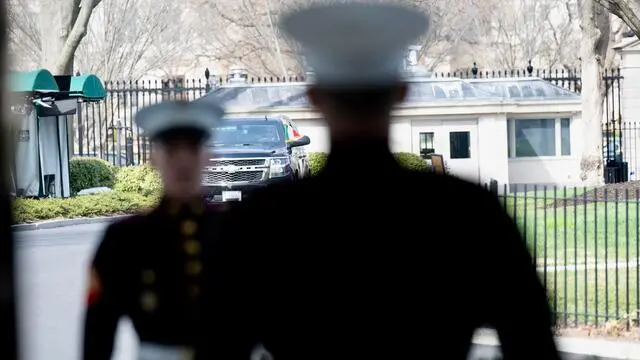 Italian Prime Minister, Giorgia Meloni, arrives for the meeting with US President Joe Biden in the Oval Office of the White House in Washington DC, USA, 01 March 2024. ANSA/CHIGI PALACE PRESS OFFICE/FILIPPO ATTILI +++ ANSA PROVIDES ACCESS TO THIS HANDOUT PHOTO TO BE USED SOLELY TO ILLUSTRATE NEWS REPORTING OR COMMENTARY ON THE FACTS OR EVENTS DEPICTED IN THIS IMAGE; NO ARCHIVING; NO LICENSING +++ NPK +++