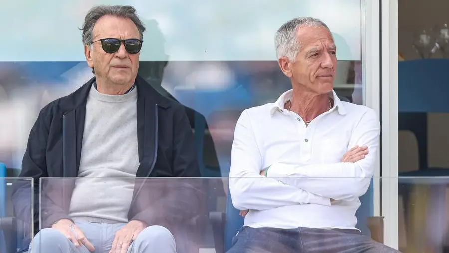 Massimo Cellino in tribuna oggi al Rigamonti - Foto New Reporter Nicoli © www.giornaledibrescia.it