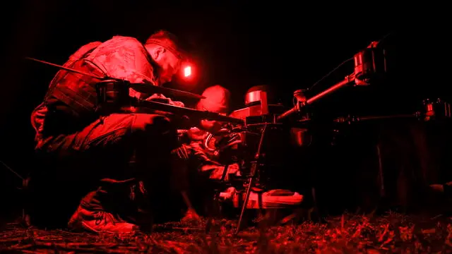 epa12003371 A handout photo made available by the press service of the 24th Mechanized Brigade of the Ukrainian Armed Forces shows servicemen of the 2nd Mechanized Battalion of the 24th Mechanized Brigade named after King Danylo, operating a night drone at an undisclosed location near the Chasiv Yar frontline, Donetsk region, eastern Ukraine, 31 March 2025 (issued on 01 April 2025), amid the Russian invasion. EPA/24TH MECHANIZED BRIGADE PRESS SERVICE HANDOUT HANDOUT EDITORIAL USE ONLY/NO SALES