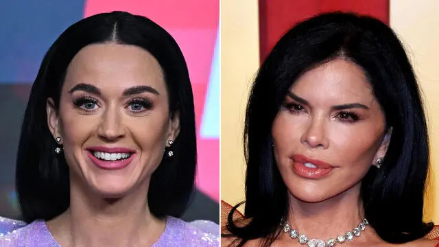 Nella combo: a sinistra Katy Perry, a destra Lauren Sanchez. ANSA/ EPA