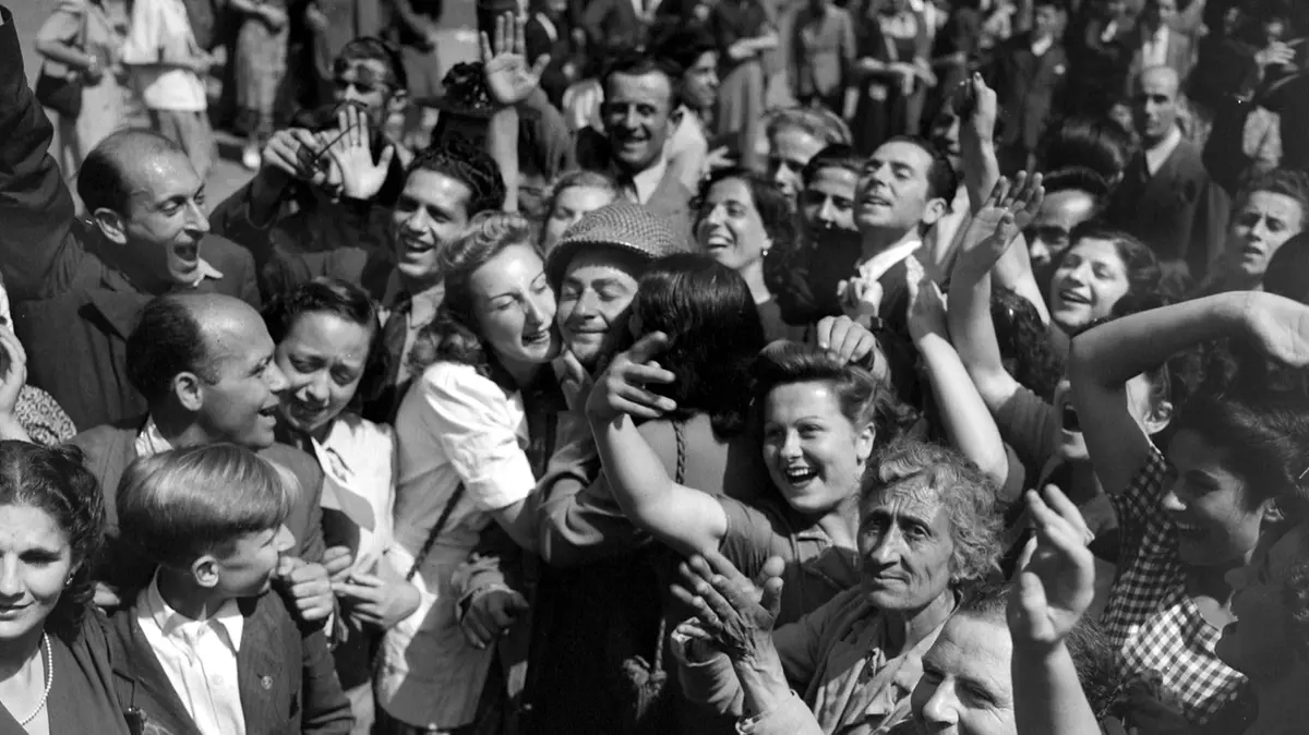Le celebrazioni per la Liberazione in una foto d'epoca