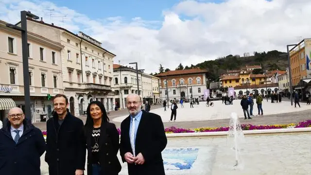 Da s: l'assessore regionale Fvg Sebastiano Callari; il governatore Massimiliano Fedriga, la sindaca di Monfalcone Anna Maria Cisint e il prefetto di Gorizia, Raffaele Riccardi.