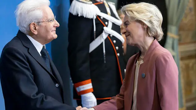 Roma - Il Presidente della Repubblica Sergio Mattarella con Ursula von der Leyen, Presidente della Commissione europea, in occasione del Vertice Italia Africa, oggi 28 gennaio 2024. (Foto di Paolo Giandotti - Ufficio per la Stampa e la Comunicazione della Presidenza della Repubblica)