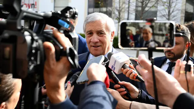 Il vice presidente del Consiglio e ministro degli Affari Esteri e della Cooperazione Internazionale, Antonio Tajani, durante gli Stati Generali della lingua italiana nel mondo al museo Maxxi, Roma, 16 aprile 2025. ANSA/ETTORE FERRARI