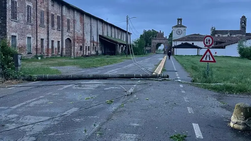 I danni nella frazione Corvione di Gambara