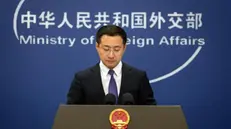 epa11726970 Chinese Foreign Ministry Spokesperson Lin Jian participates in a press conference with foreign media in Beijing, China, 18 november 2024. Jian spoke about President Xi Jinping's participation in the 31st APEC Summit. EPA/JESSICA LEE