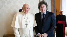 Pope Francis receives Argentina's President Javier Milei during an audience at the Vatican, 12 February 2024. ANSA/ VATICAN MEDIA +++ ANSA PROVIDES ACCESS TO THIS HANDOUT PHOTO TO BE USED SOLELY TO ILLUSTRATE NEWS REPORTING OR COMMENTARY ON THE FACTS OR EVENTS DEPICTED IN THIS IMAGE; NO ARCHIVING; NO LICENSING +++ NPK +++