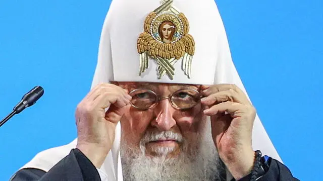 epa10771084 A handout photo made available by TASS Host Photo Agency shows Patriarch Kirill of Moscow and All Russia attending a plenary session of the Second Summit Economic and Humanitarian Forum 'Russia-Africa' in St.Petersburg, Russia, 27 July 2023. The Second Summit Economic and Humanitarian Forum 'Russia-Africa' will take place from July 27 to 28 at the congress-exhibition center Expoforum in St.Petersburg. EPA/Egor Aleev / TASS Host Photo Agency / HANDOUT MANDATORY CREDIT HANDOUT EDITORIAL USE ONLY/NO SALES