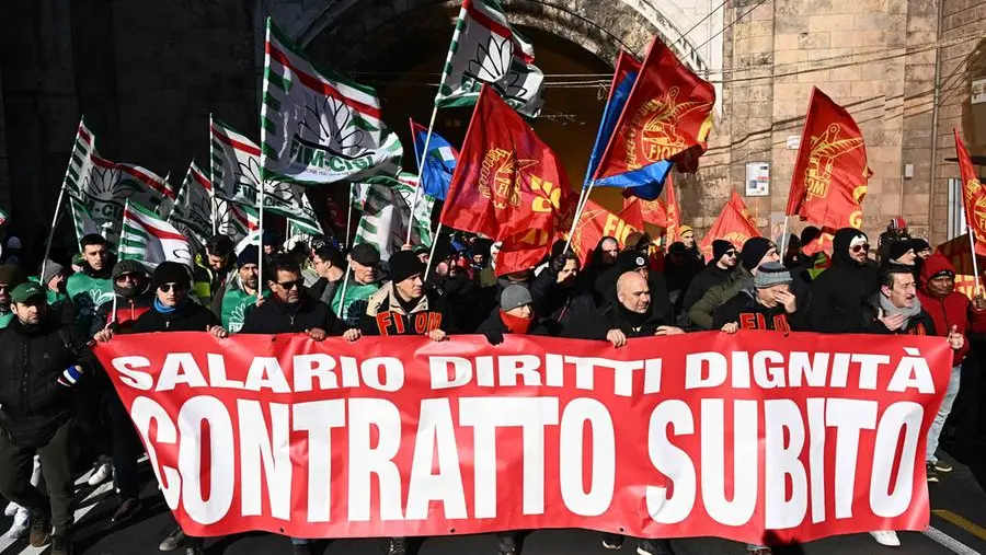 La protesta dei metalmeccanici - © www.giornaledibrescia.it