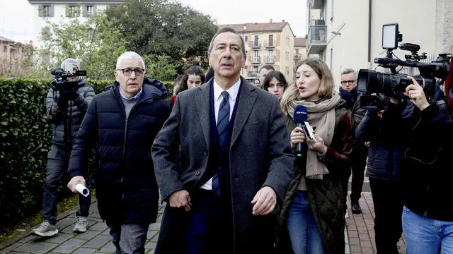 Il sindaco Giuseppe Sala partecipa all'inaugurazione del nuovo complesso di housing sociale in via Caldera a Milano, 18 marzo 2025. ANSA/MOURAD BALTI TOUATI