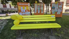 «Gina, la panchina gialla» installata a Carpenedolo - © www.giornaledibrescia.it