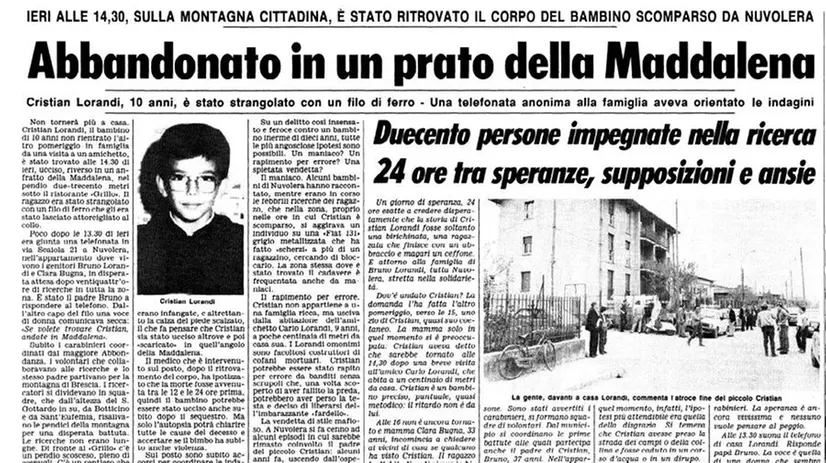 L'articolo del GdB che dà conto del ritrovamento