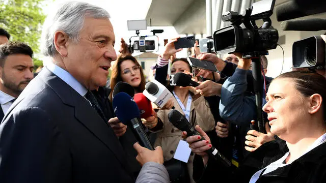 Il vice presidente del Consiglio e ministro degli Affari Esteri e della Cooperazione Internazionale, Antonio Tajani, durante gli Stati Generali della lingua italiana nel mondo al museo Maxxi, Roma, 16 aprile 2025. ANSA/ETTORE FERRARI