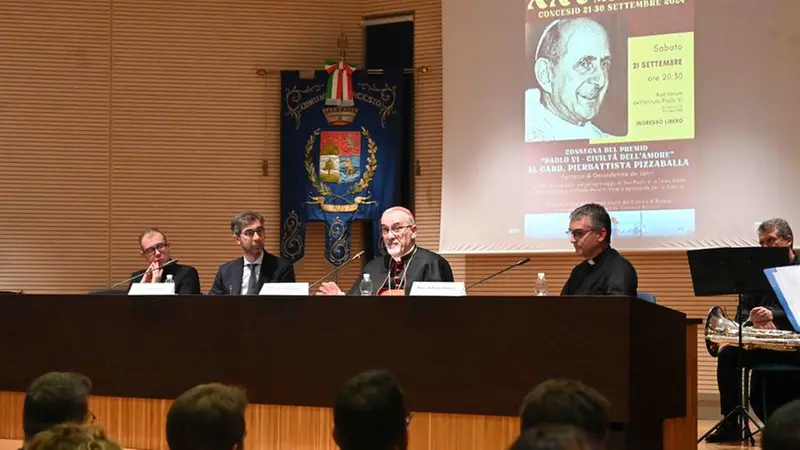 Al cardinale Pizzaballa il premio «Paolo VI - Civiltà dell’amore» - Foto Marco Ortogni Neg © www.giornaledibrescia.it