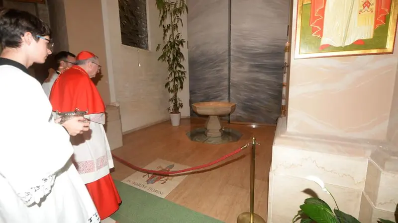 Il fonte dove venne battezzato Paolo VI, allora Giovanni Battista Montini