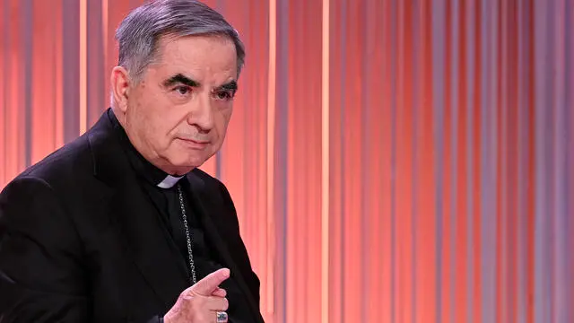 Cardinal Angelo Becciu attends the Raiuno Italian tv program Cinque Minuti conducted by Italian journalist Bruno Vespa, Rome, Italy, 18 December 2022. ANSA/RICCARDO ANTIMIANI