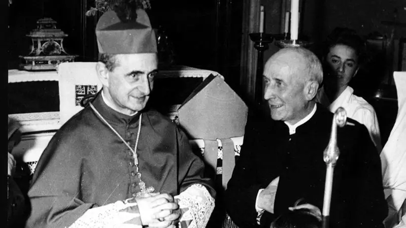 Padre Bevilacqua con Montini, futuro papa Paolo VI - © www.giornaledibrescia.it