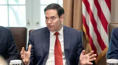 epa12065954 US Secretary of State Marco Rubio speaks during a cabinet meeting held by US President Donald Trump, in the Cabinet Room of the White House in Washington, DC, USA, 30 April 2025. EPA/KEN CEDENO / POOL