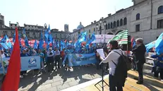 Il corteo del Primo Maggio in piazza Loggia