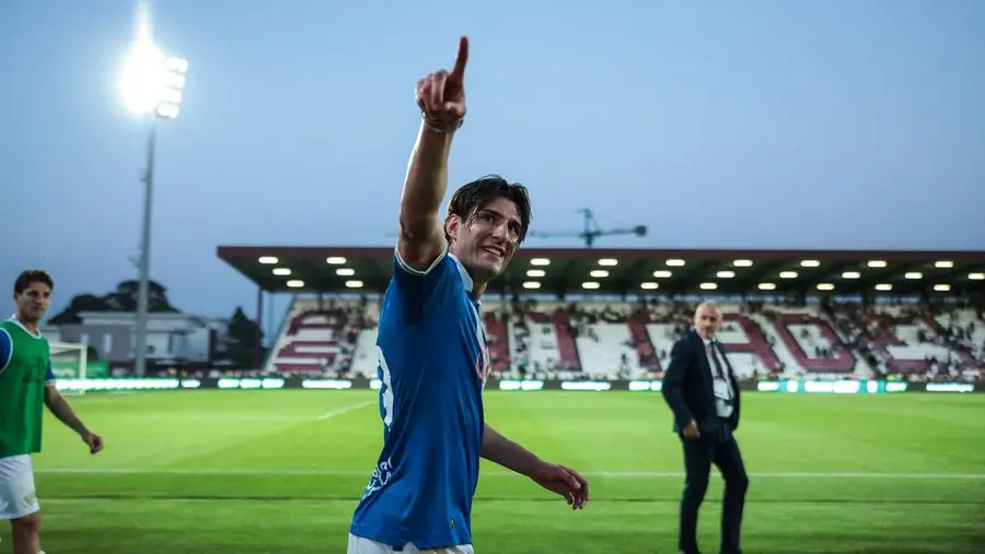 Il sorriso di Gennaro Borrelli dopo il fischio finale - Foto New Reporter Comincini © www.giornaledibrescia.it