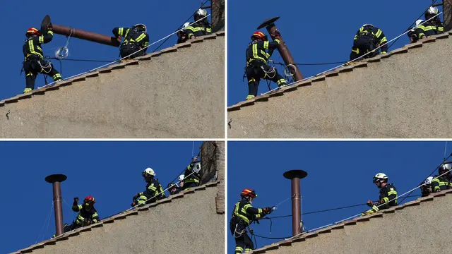 COMBO delle fasi dell'installazione del comignolo