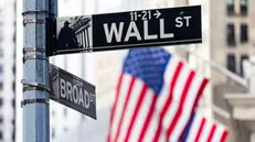 epa11706141 A sign for Wall Street outside of the New York Stock Exchange in New York, New York, USA, 06 November 2024. The Dow Jones Industrial Average as well as other market indicators were up today by as much as 3% following news of Donald J. Trump winning the US presidential election overnight. EPA/JUSTIN LANE