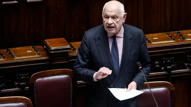 Il ministro della giustizia, Carlo Nordio durante l’informativa urgente sul caso dell’evasione dai domiciliari del cittadino russo Rtem Uss, Camera dei Deputati, Roma, 20 aprile 2023. ANSA/FABIO FRUSTACI