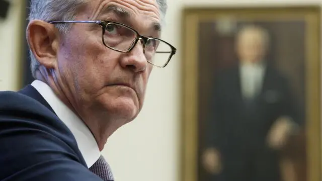 epa07708166 Federal Reserve Board Chairman Jerome Powell testifies during the House Financial Services Committee hearing on 'Monetary Policy and the State of the Economy' on Capitol Hill in Washington, DC, USA, 10 July 2019. US President Donald J. Trump has publicly pressured Chairman Powell to cut interest rates to spur the US economy. EPA/SHAWN THEW