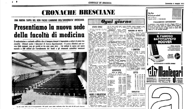 La pagina del GdB che parla della presentazione della facoltà di Medicina - © www.giornaledibrescia.it