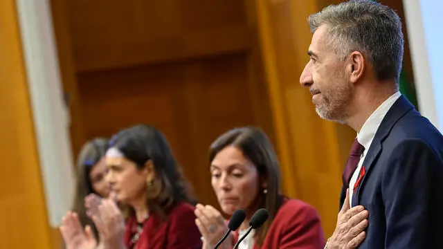 Gino Cecchettin durante l evento organizzato alla Camera con la partecipazione di 250 ragazzi e ragazze delle scuole in occasione della Giornata internazionale per l eliminazione della violenza sulle donne , Roma, 25 novembre 2024. ANSA/RICCARDO ANTIMIANI