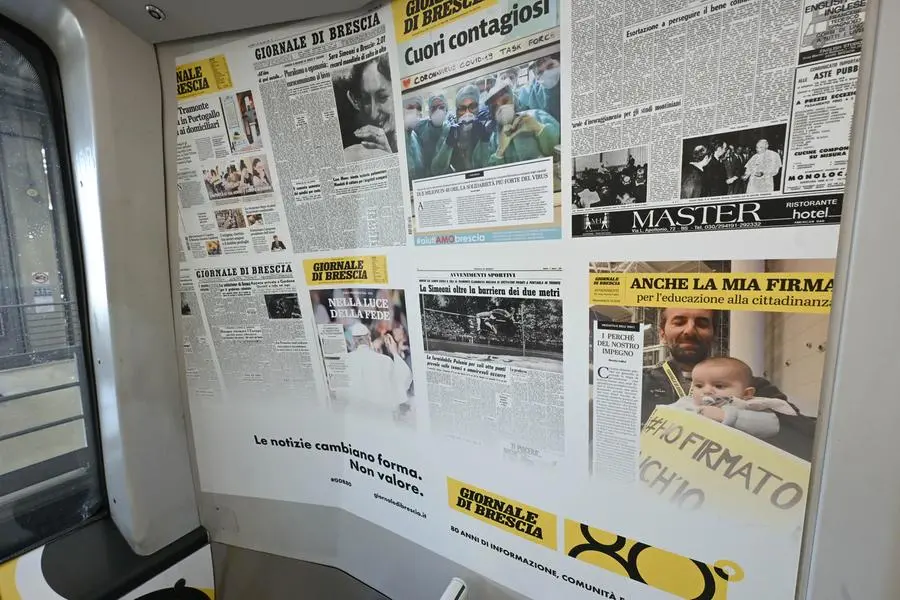 GdB 80, ecco il treno della metro targato Giornale di Brescia