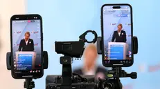 Le telecamere riprendono Alice Weidel, leader di AfD - Foto Ansa © www.giornaledibrescia.it