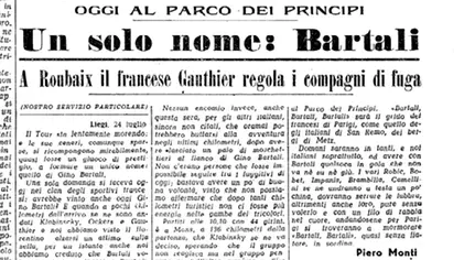Il pezzo scritto da Piero Monti su Bartali