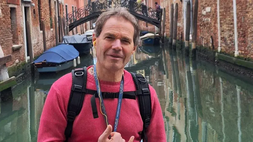 Alfio Saleri durante l'ultima gita a Venezia