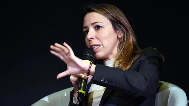 La Direttrice Quotidiano Nazionale Network QN Agnese Pini al convegno ‘La fabbrica della realtà, giornalismo e informazione dell’IA generativa’ presso l’Auditorium del MAXXI Roma, 23 novembre 2023. ANSA/FABIO CIMAGLIA (NPK)