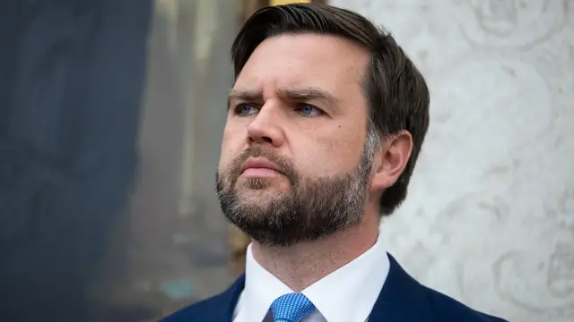 epa12078820 US Vice President JD Vance looks on during a swearing in ceremony for US Special Envoy to the Middle East Steve Wikoff in the Oval Office of the White House in Washington, DC, USA, 06 May 2025. EPA/FRANCIS CHUNG / POOL