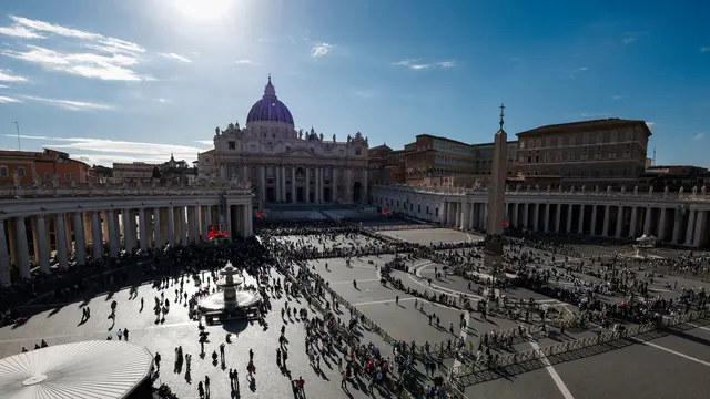 A view of St. Peter's Basilica on the first day of the conclave to elect the next pope, Vatican City, 7 May 2025. ANSA/GIUSEPPE LAMI