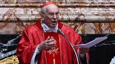 Card. Giovanni Batista Re celebrates the Holy Mass for the funeral of Card. Sergio Sebastiani at the Altar of the Chair. Pope Francis will preside over the Ultima Commendatio (last recommendation) and the Valedictio (farewell), in St. Peter's Basilica at the Vatican, 17 January 2024. ANSA/MAURIZIO BRAMBATTI