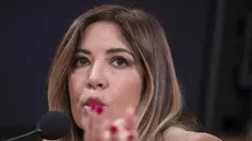 Selvaggia Lucarelli durante la presentazione del ddl "Revenge Porn" del M5S contro la violenza sul web, Roma, 28 marzo 2019. ANSA/ANGELO CARCONI