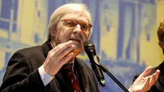 Vittorio Sgarbi all'evento "La ripartenza, liberi di pensare" presso la Fondazione Cariplo a Milano, 2 febbraio 2024. ANSA/MOURAD BALTI TOUATI