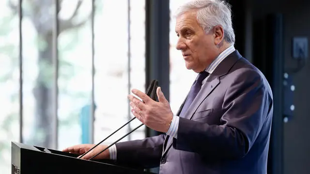Il ministro degli Esteri Antonio Tajani durante l’Annual Meeting dell'Advisory Board Investitori Esteri (ABIE) di Confindustria, presso la Luiss, Roma, 07 maggio 2025, ANSA/VINCENZO LIVIERI