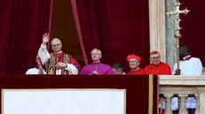 Cardinal Robert Francis Prevost blesses from a balcony of St Peter's Basilica after his election as the 267th pope of the Roman Catholic church, Vatican City, 08 May 2025. ANSA/ETTORE FERRARI