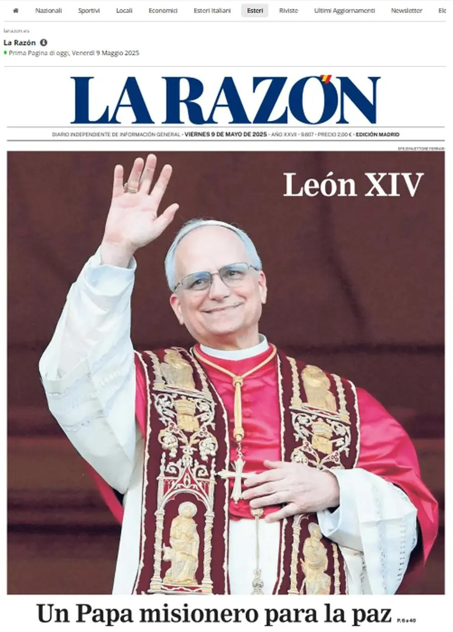 Papa Leone XIV, le prime pagine dei giornali del mondo