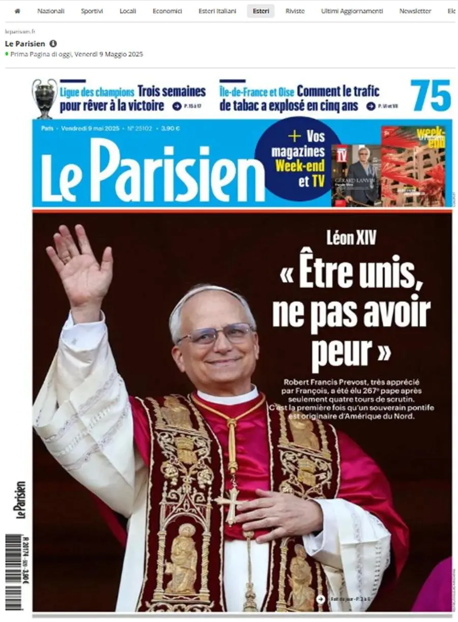 Papa Leone XIV, le prime pagine dei giornali del mondo
