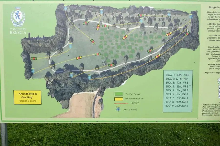 CRONACA BRESCIA VIA DELLE GABBIANE CAMPO DI DISCO GOLF PER CARINI 09-05-2025 GIOVANNI BENINI NEW EDEN GROUP                             