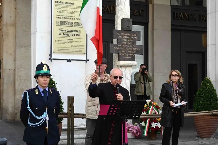 CRONACA BRESCIA PIAZZA LOGGIA COMMEMORAZIONE VITTIME TERRORISMO PER CARINI 09-05-2025 MARCO ORTOGNI NEW EDEN GROUP