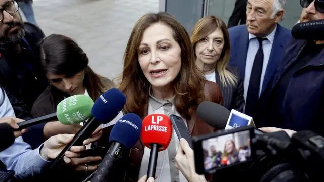 Daniela Santanchè, ministro del turismo, partecipa all’evento 'Le idee hanno bisogno di coraggio’, in ricordo di Sergio Ramelli a 50 anni dal suo assassinio presso Palazzo Lombardia a Milano, 28 aprile 2025. ANSA/MOURAD BALTI TOUATI