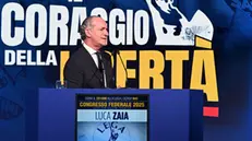 Luca Zaia Governatore Veneto durante il Congresso Federale della Lega “ Il coraggio della Liberta’” alla Fortezza da Basso di Firenze 5 e 6 Aprile Firenze 05 Aprile 2025 ANSA/CLAUDIO GIOVANNINI